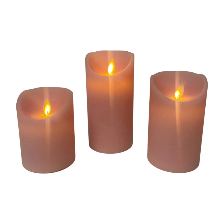 Bougies LED roses - lot de 3
