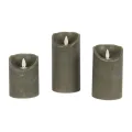 Bougies LED en cire - vert - lot de 3