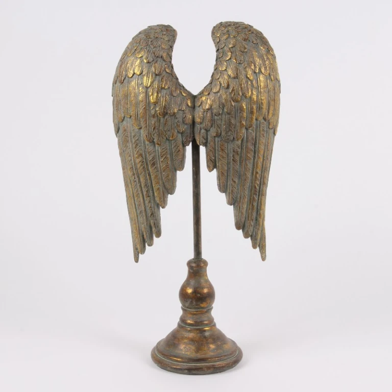Ailes sur socle - or - 51 cm - résine synthétique
