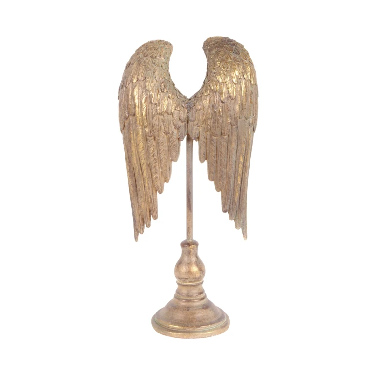 Ailes sur socle - or - 51 cm - résine synthétique