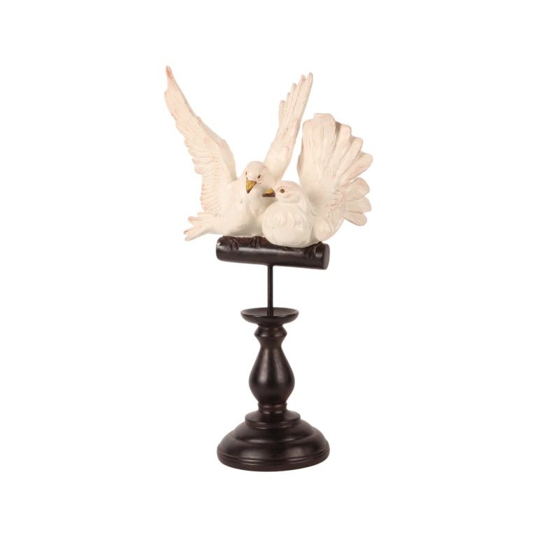 Oiseaux sur tige - crème - 48 cm