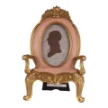 Cadre photo Chaise - 9x13 cm - rose - résine synthétique - sur pied