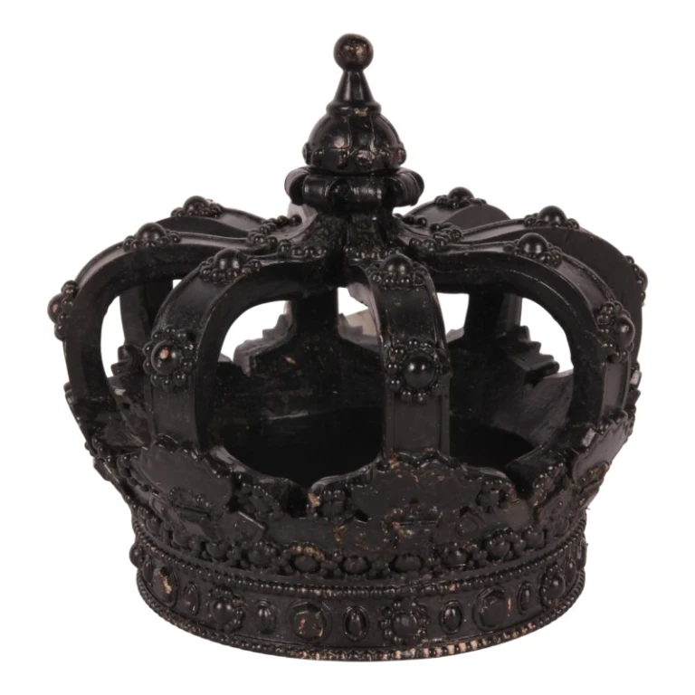Couronne décorative - noire - 13,2 cm - résine synthétique