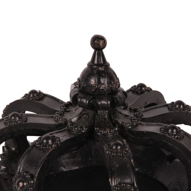 Couronne décorative - noire - 13,2 cm - résine synthétique