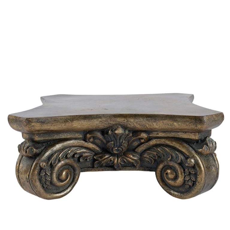 Socle décoratif 27 cm - or - résine synthétique
