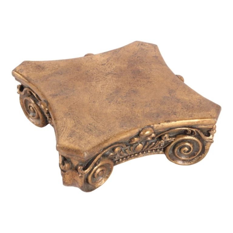 Socle décoratif 21 cm - or - résine synthétique