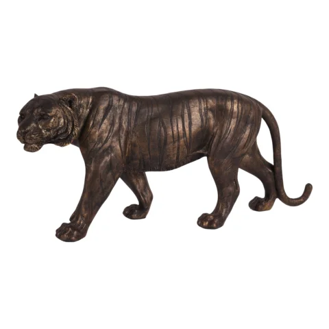 Tijgerbeeld - goud - 53 cm