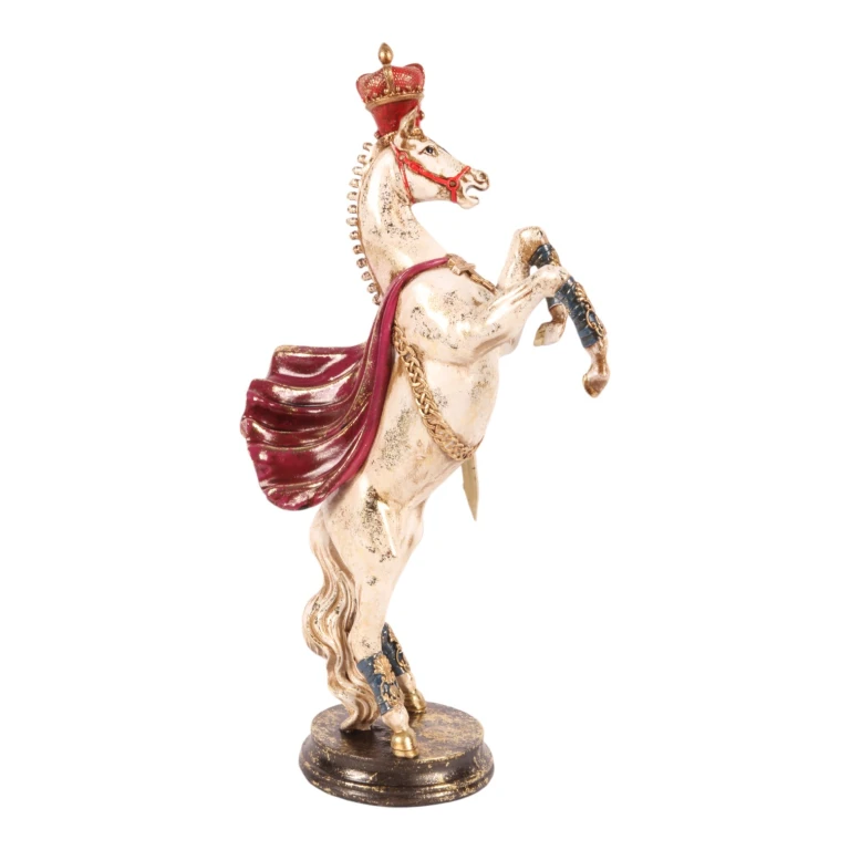 Statue de cheval - Rouge/Blanc - 40 cm
