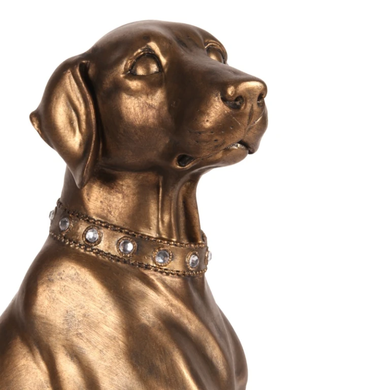 Statue de chien Weimaraner - or - 39 cm