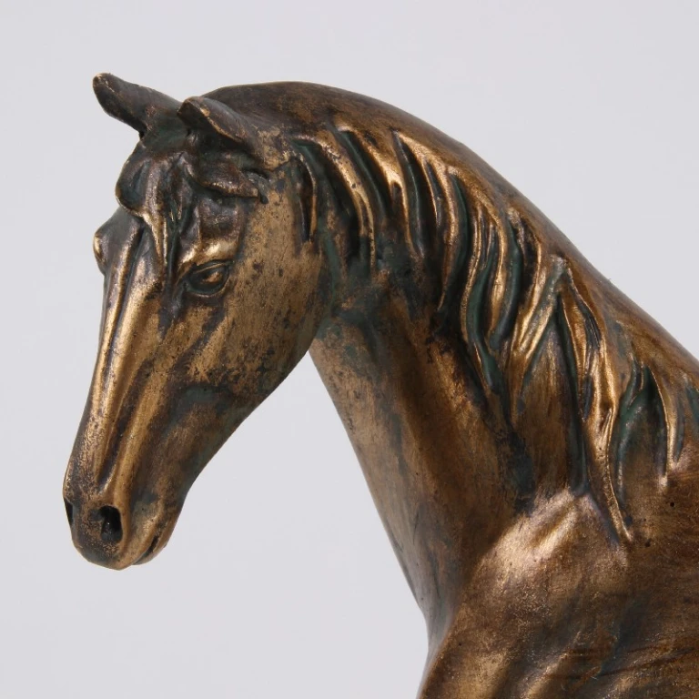Statue de cheval - dorée - 28 cm
