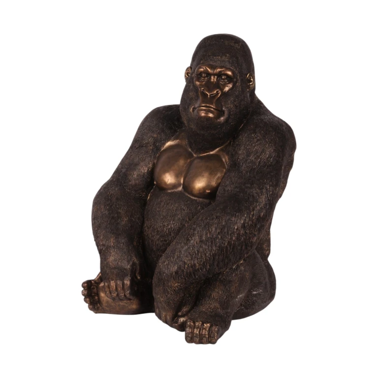 Statue de gorille - dorée - 61 cm