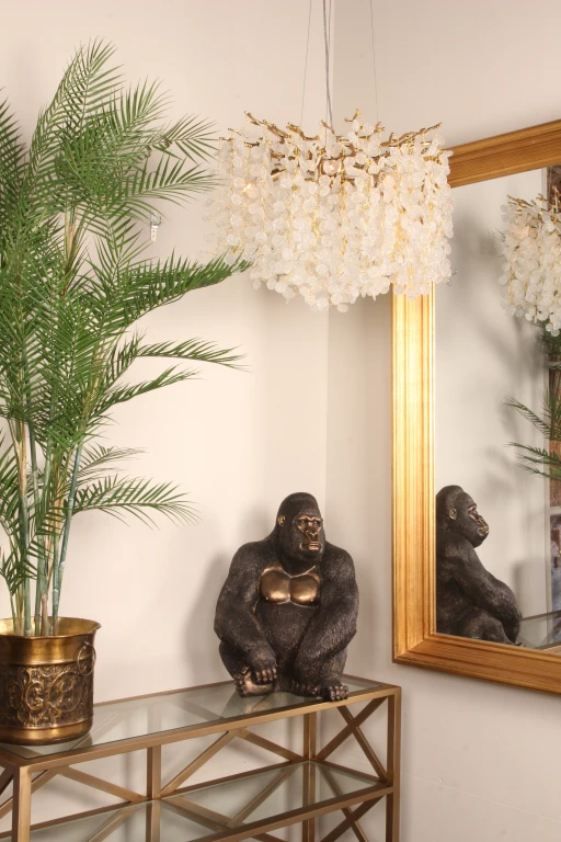 Statue de gorille - dorée - 61 cm