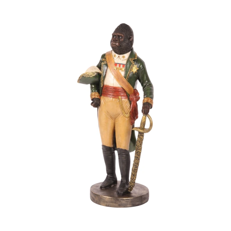 Orang-outan sur socle - vert - 40,5 cm