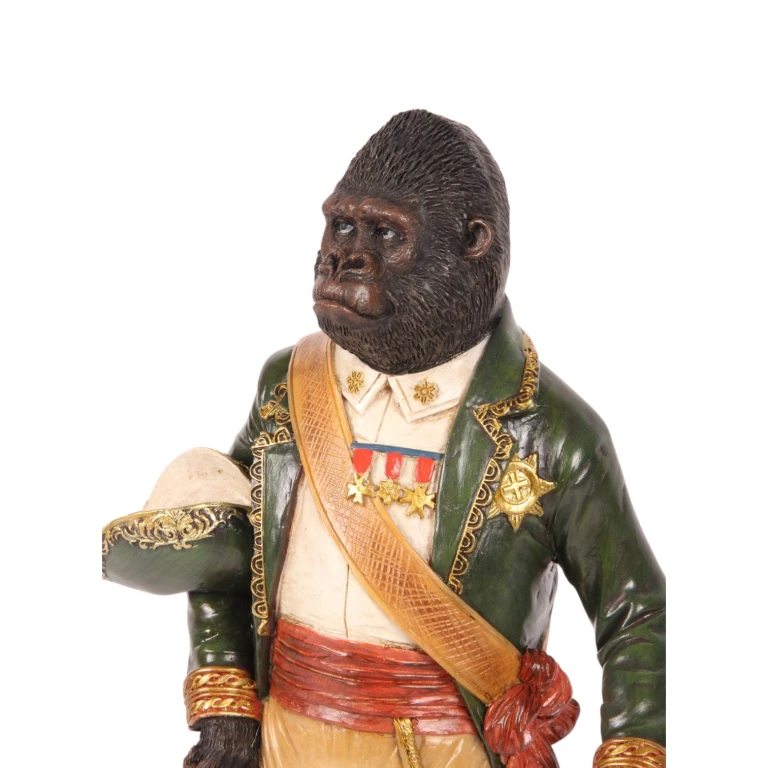 Orang-outan sur socle - vert - 40,5 cm