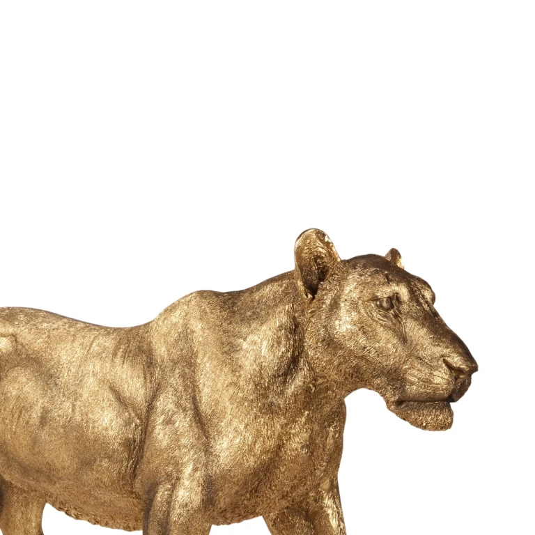 Statue de lionne - or - 124 cm