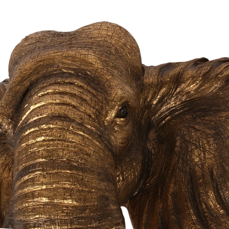 Ornement mural éléphant - or - 61 cm - résine synthétique