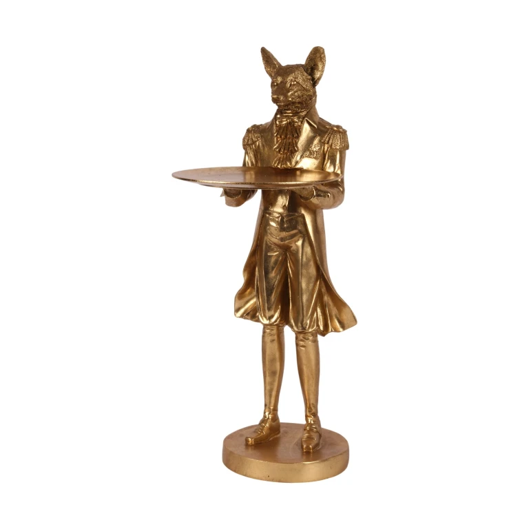 Renard avec plateau - or - 54,5 cm