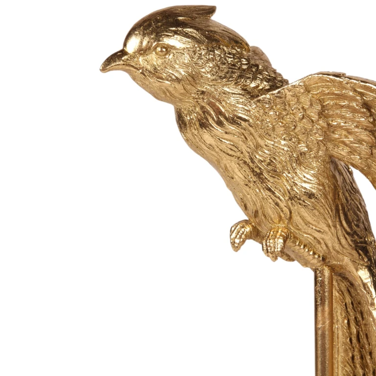 Statue d'oiseau sur socle - doré - 49,5 cm - 1 pièce