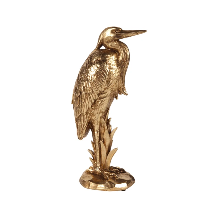 Statue de héron en or - 24,5 cm - 1 pièce