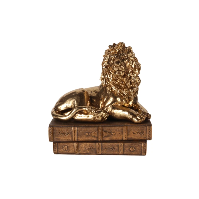 Statue de lion en or - 21 cm