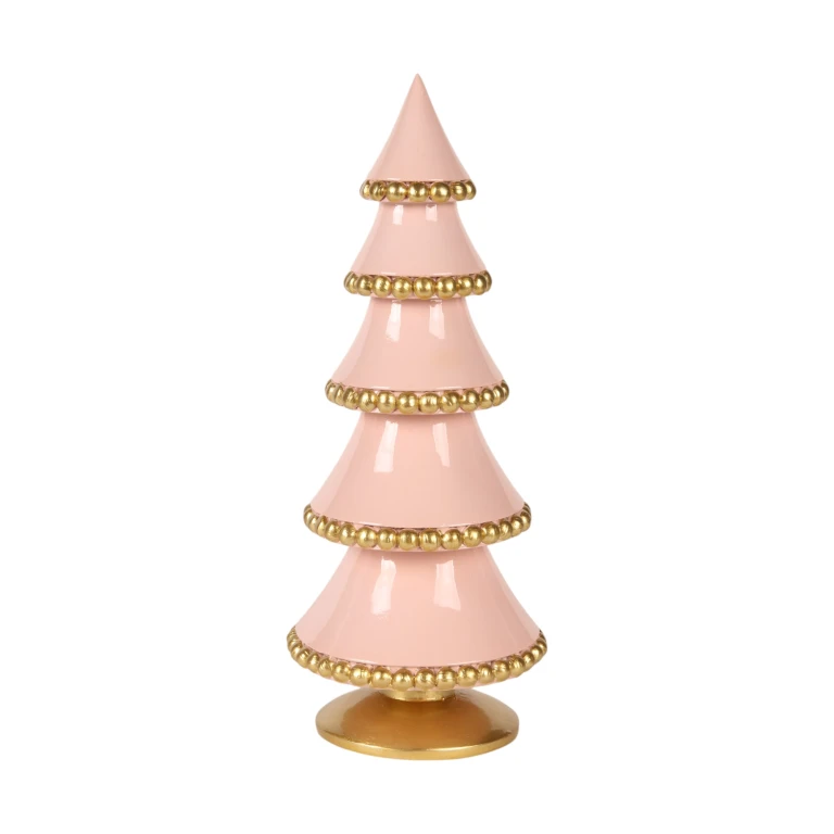 Mini sapin de Noël - rose - 32 cm - résine artificielle