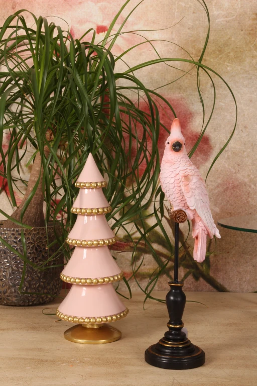 Mini sapin de Noël - rose - 32 cm - résine artificielle