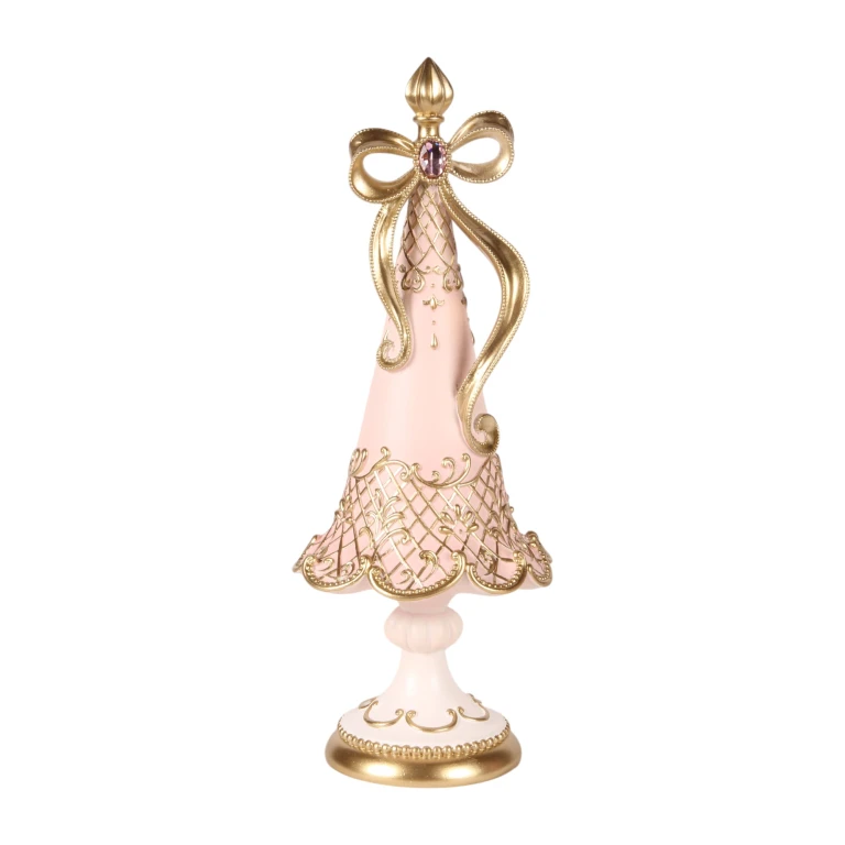 Mini sapin de Noël - rose - 35,5 cm - résine synthétique