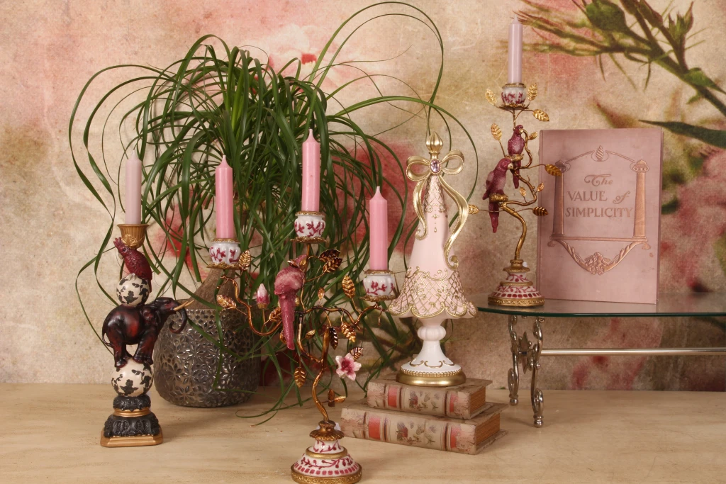 Mini sapin de Noël - rose - 35,5 cm - résine synthétique