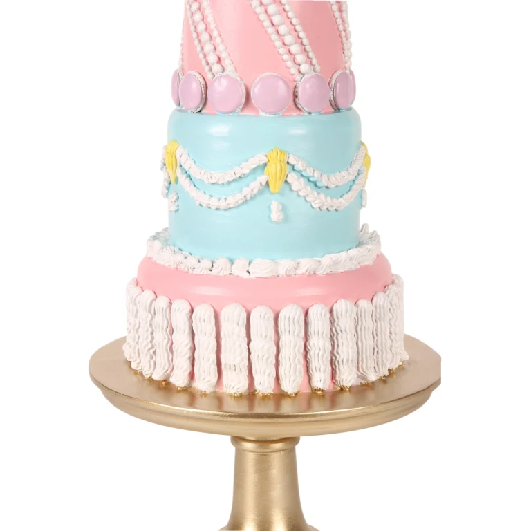 Gâteau décoratif - rose - 47 cm - résine synthétique