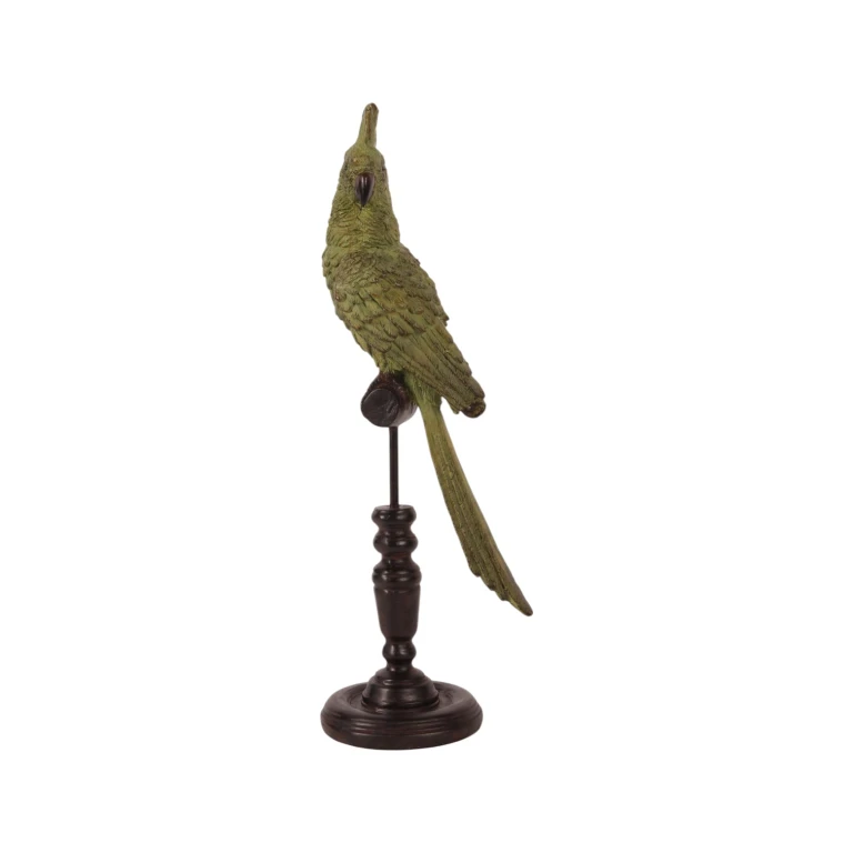 Perroquet sur perche - vert - 35 cm - 1 pièce