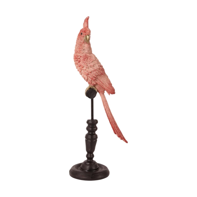Perroquet sur piquet - rose - 35 cm