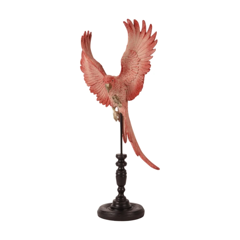 Perroquet sur piquet - rose - 52,5 cm