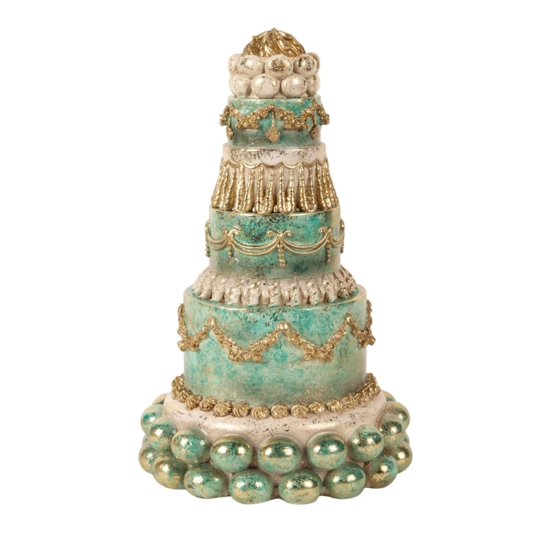 Gâteau décoratif - bleu - 27,5 cm - résine synthétique