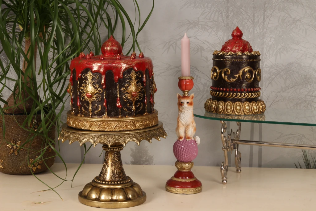 Gâteau décoratif - brun - 23 cm - résine synthétique