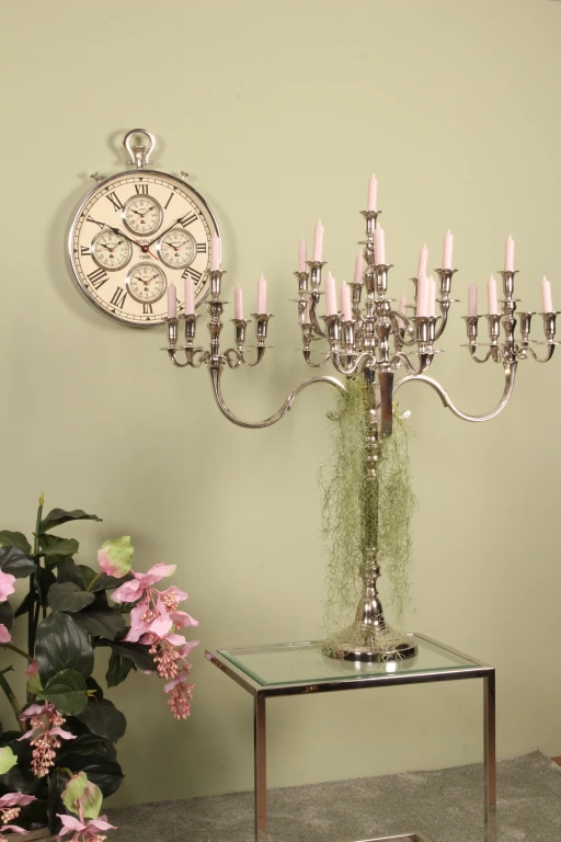 Candélabre - 25 bras - 100 cm - argent - aluminium
