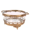 Waxinelichthouder 14 cm - Goud - Messing / Glas