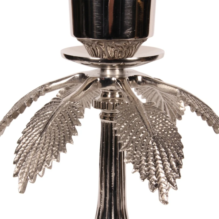 Lanterne à vent - 60 cm - argent - laiton et verre