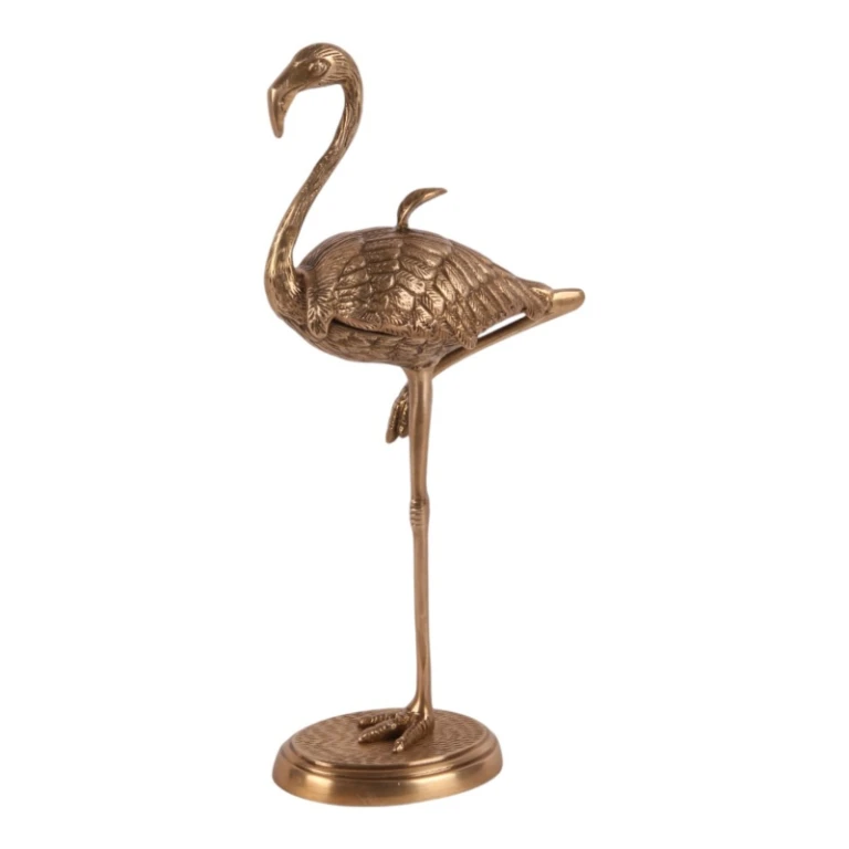 Boîte de rangement Flamingo - 29 cm - or - laiton