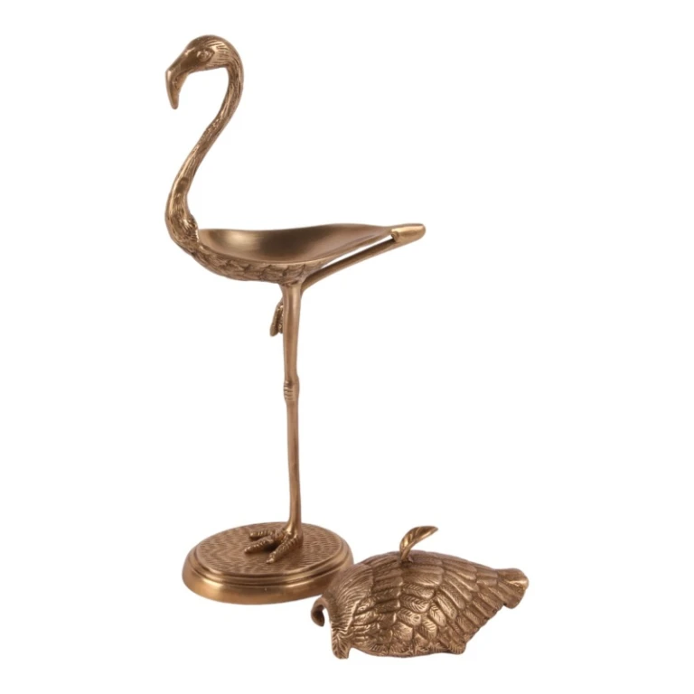 Boîte de rangement Flamingo - 29 cm - or - laiton