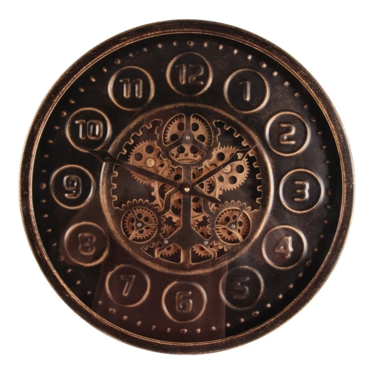 Horloge murale Stamford - noir - rond - métal - 46 cm