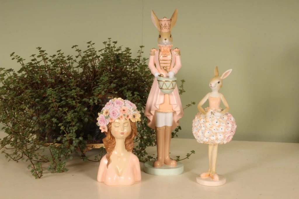 Figurine de lapin - rose - 22 cm