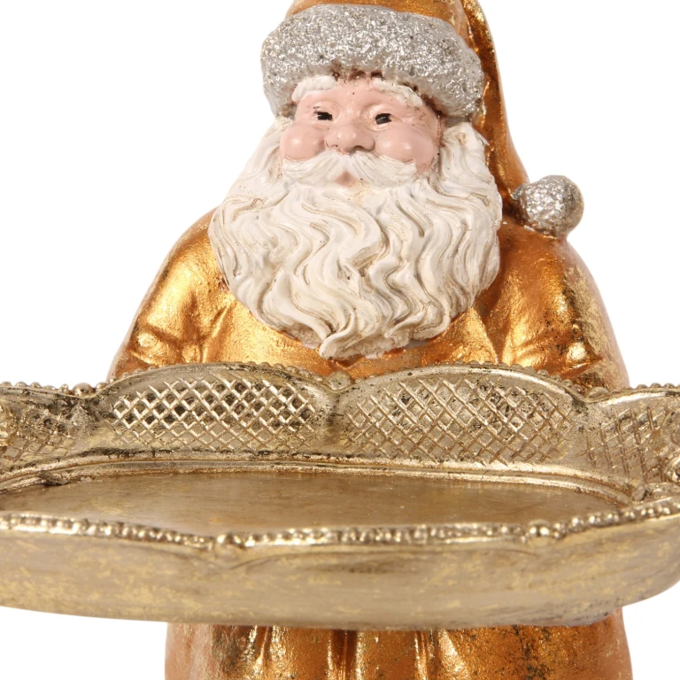 Père Noël avec plateau - or - 24 cm