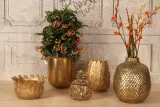 Opbergdoosje Bloemen 12,5 cm - Goud - Resin
