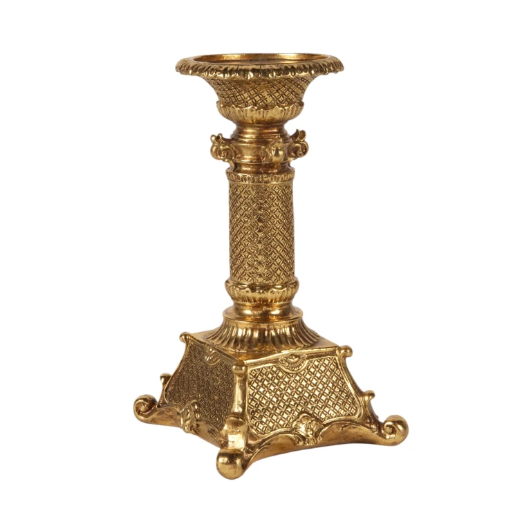 Candélabre - 22,5 cm - or - résine synthétique