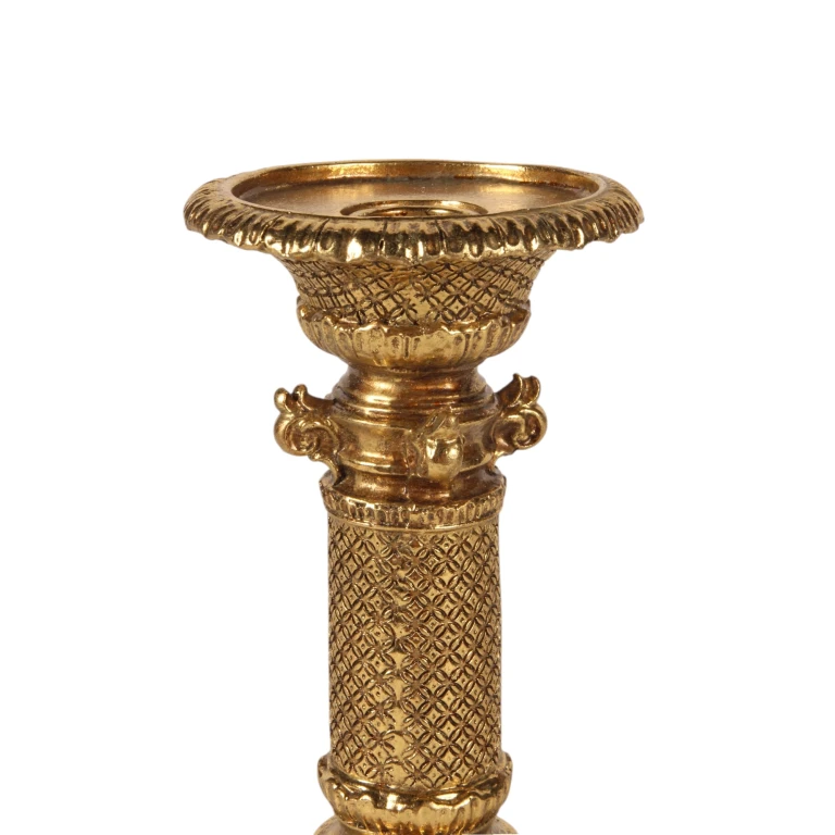 Candélabre - 22,5 cm - or - résine synthétique