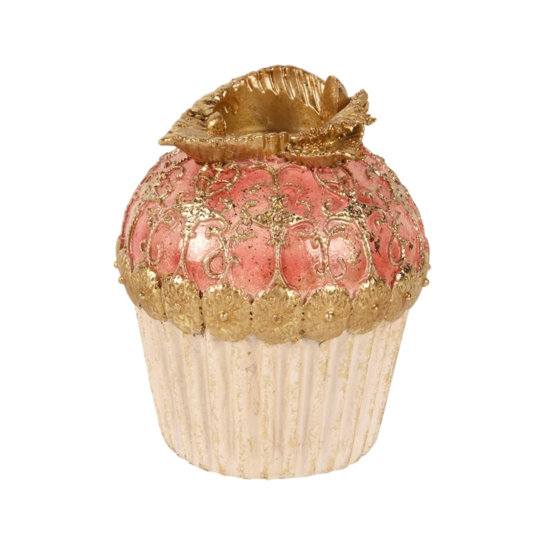 Candélabre Gâteau - 9,5 cm - rose - résine synthétique
