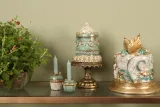 Kandelaar Cake 7,5 cm - Blauw - Resin
