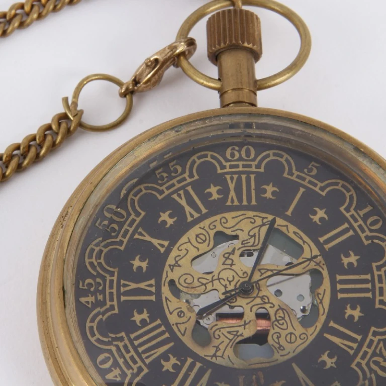 Montre de poche style néerlandais Ghandi - 5 cm - or - laiton