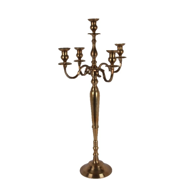 Candélabre à 5 bras - 104 cm - or - aluminium