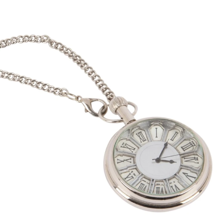 Montre de poche style néerlandais Ghandi - 5 cm - argent - laiton